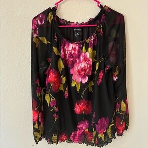 Enfocus Studio Black Floral Top